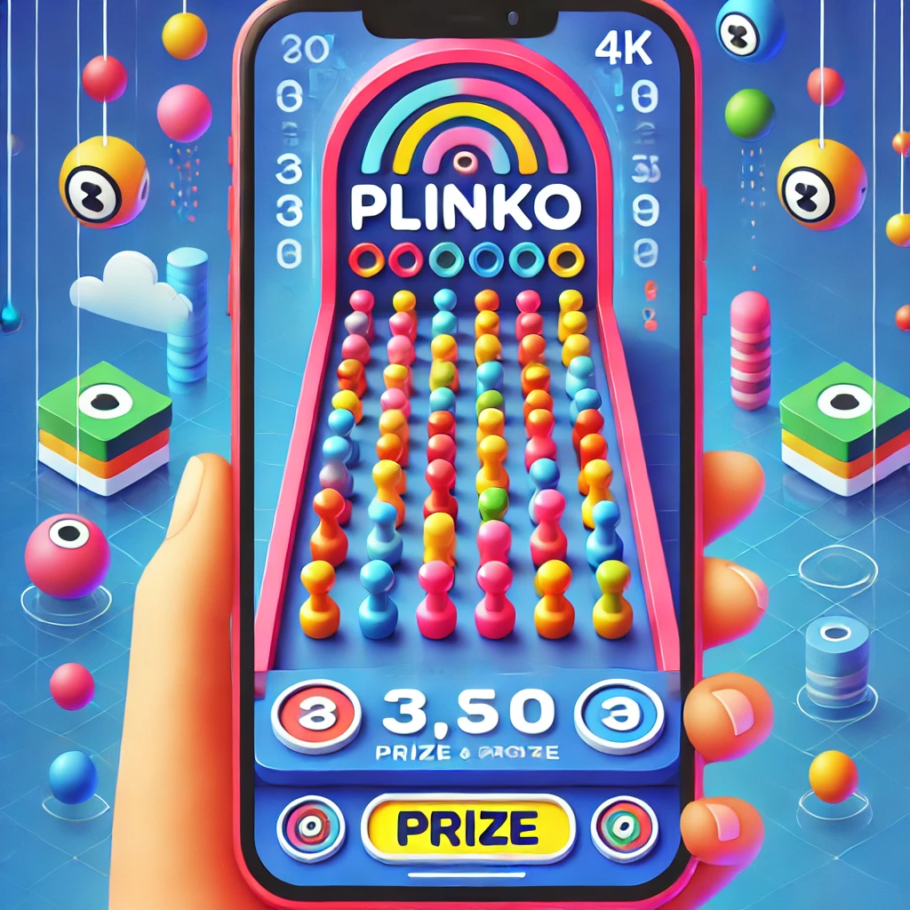 نسخة تجريبية من لعبة Plinko على تطبيق الهاتف المحمول.